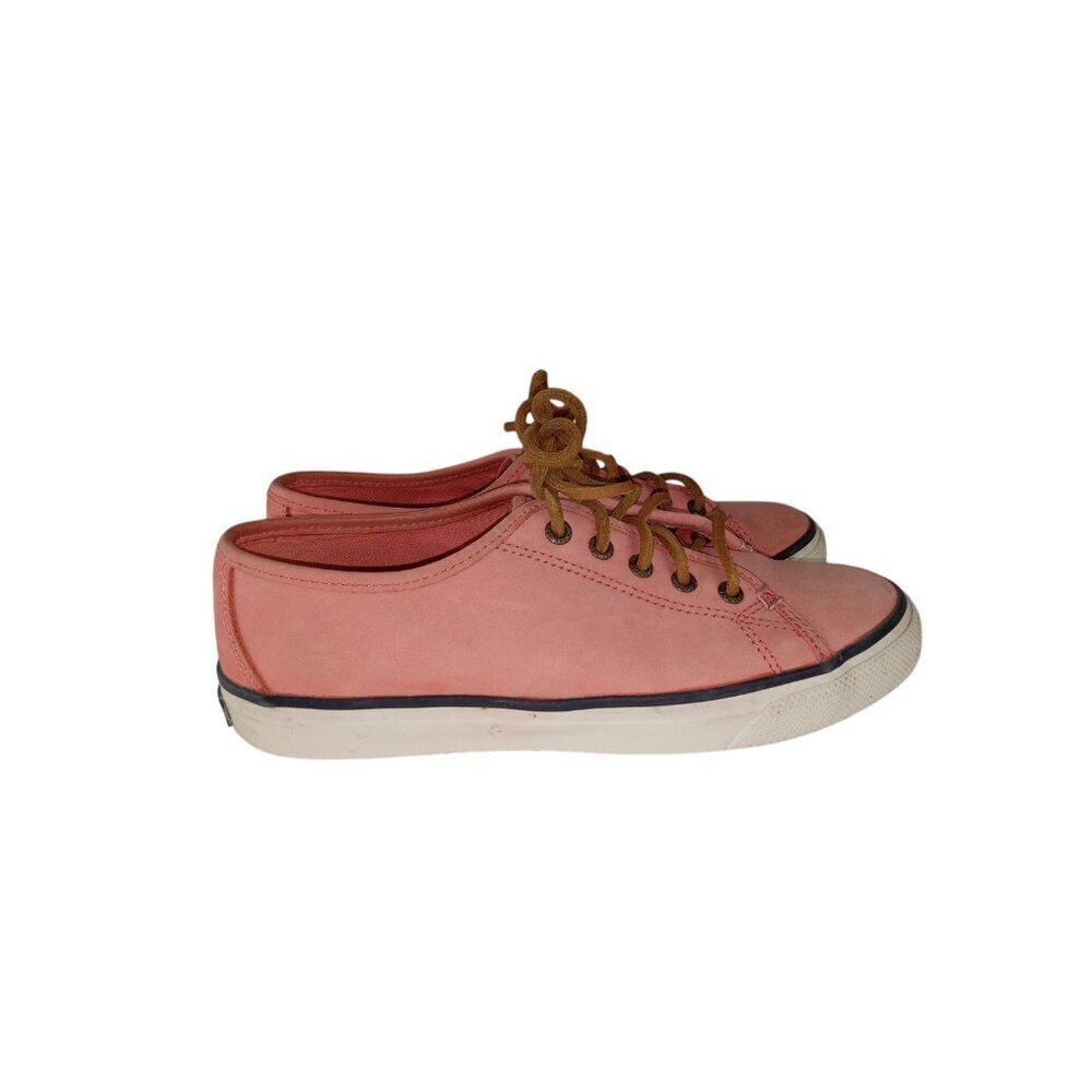Sperry Top Sider Womens Sneakers Shoes Pink Seacoast Leather Lace Up Size 6.5M
